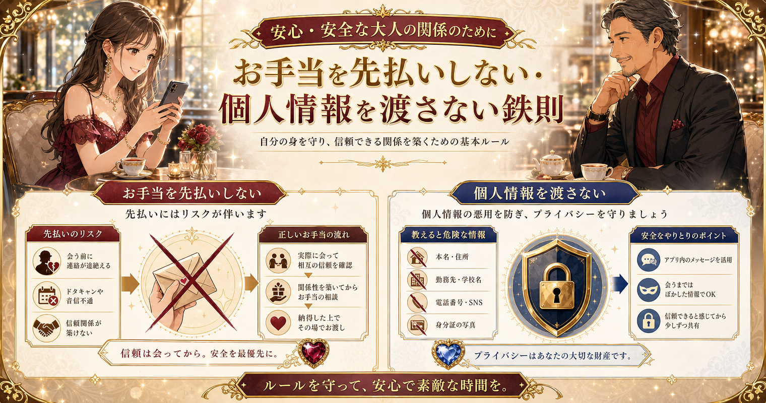 お手当を先払いしない・個人情報を渡さない鉄則