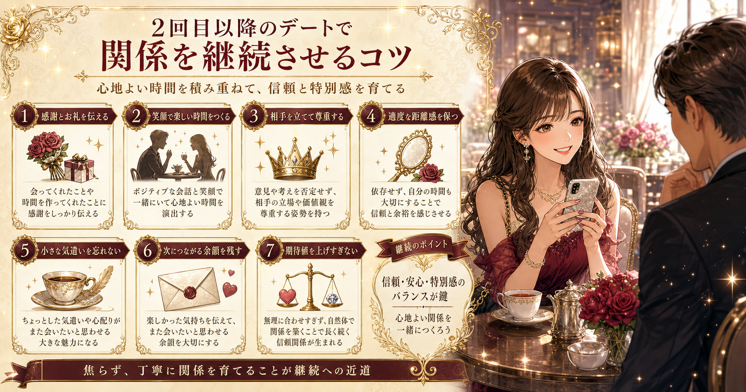 2回目以降のデートで関係を継続させるコツ