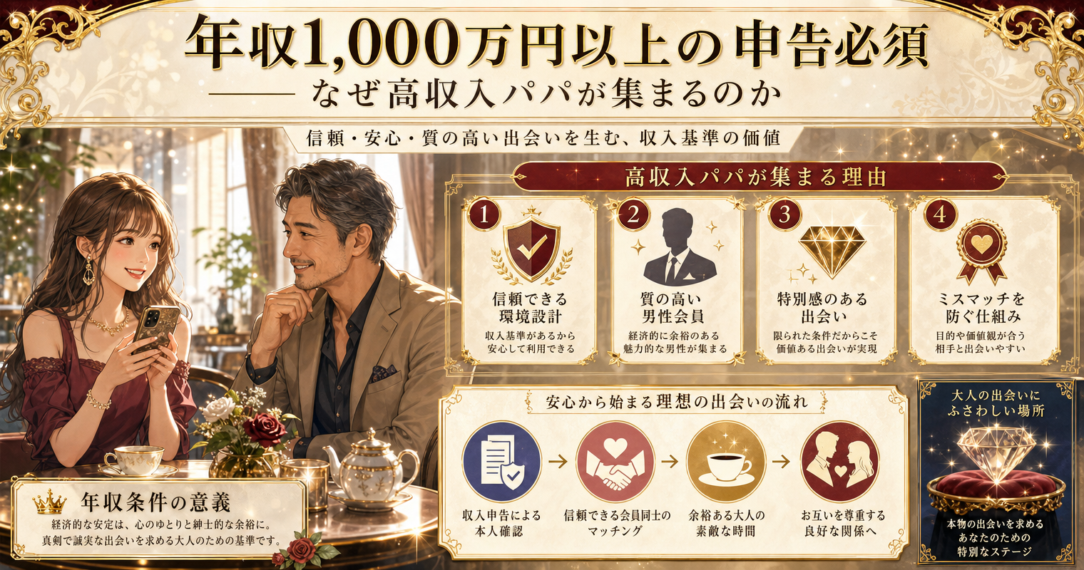 年収1,000万円以上の申告必須——なぜ高収入パパが集まるのか