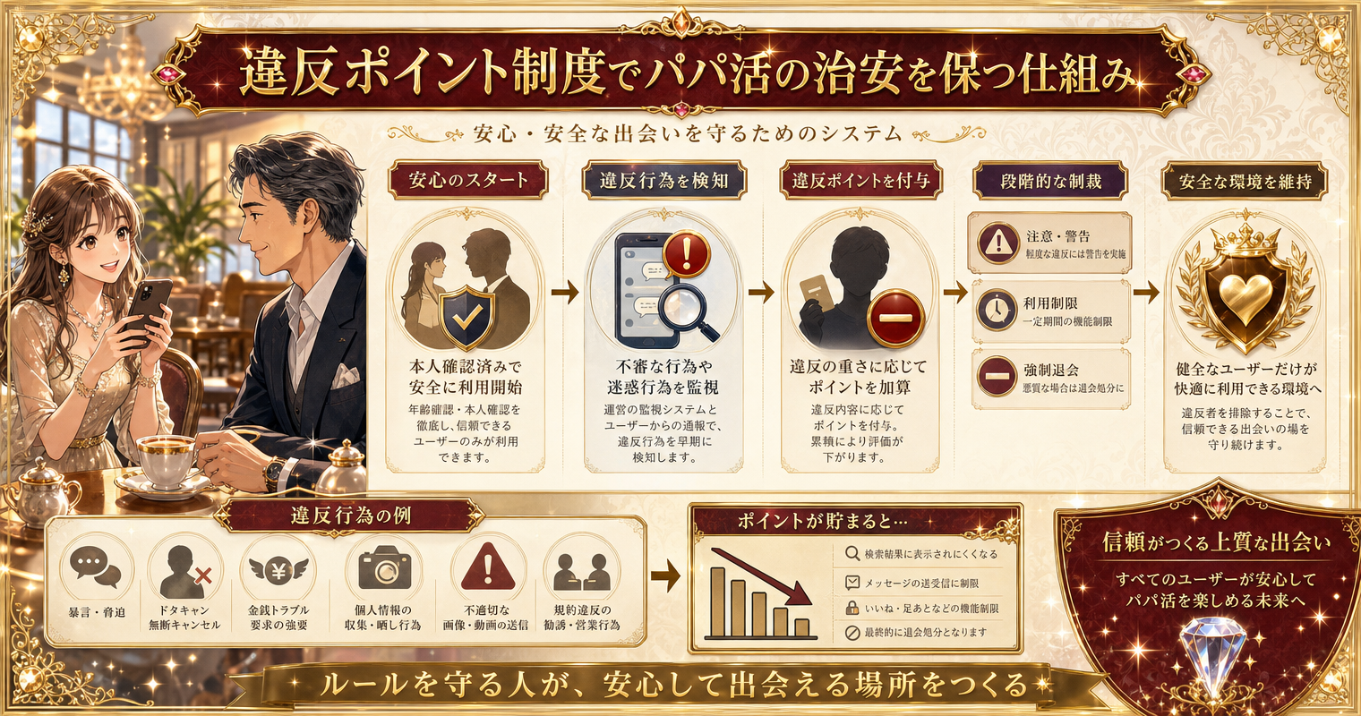 違反ポイント制度でパパ活の治安を保つ仕組み