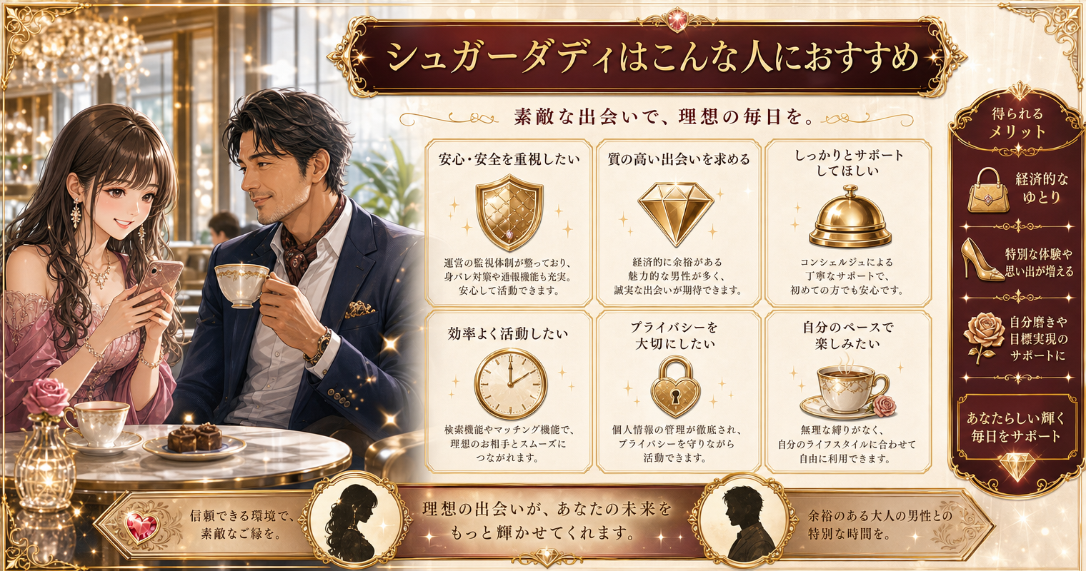 シュガーダディはこんな人におすすめ