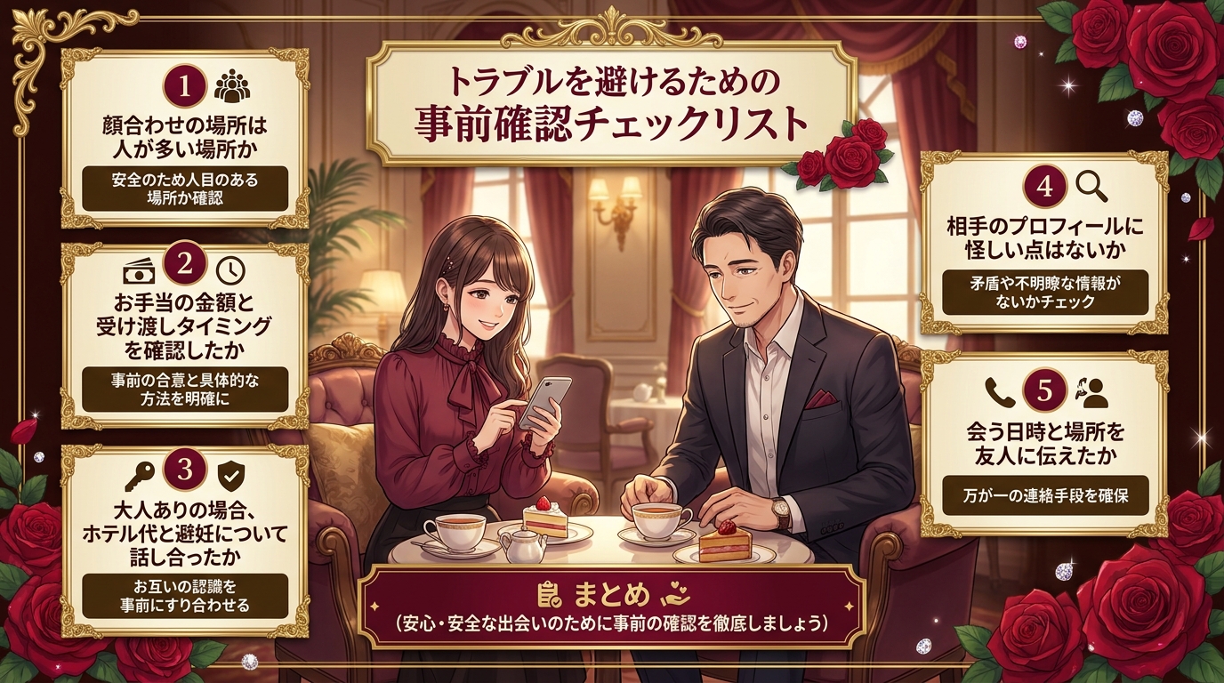 トラブルを避けるための事前確認チェックリスト