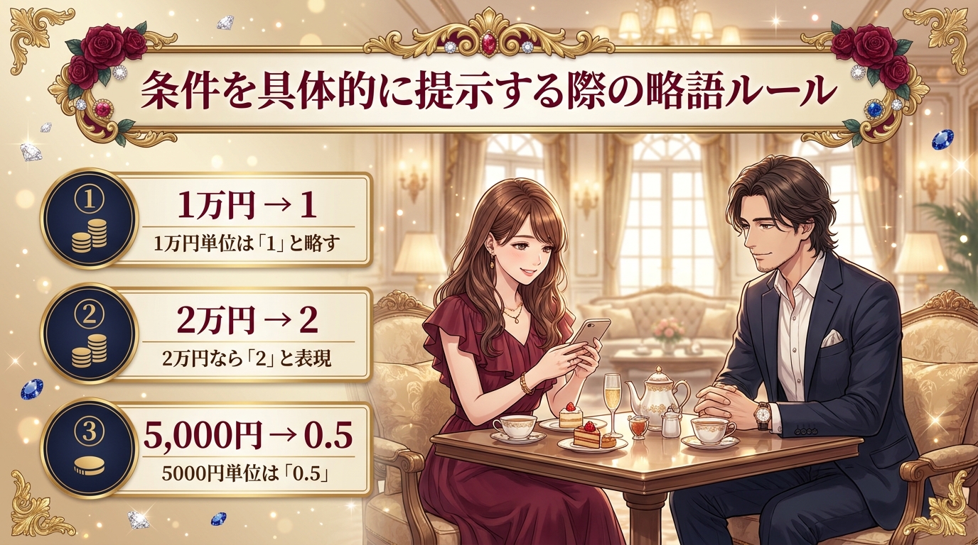 条件を具体的に提示する際の略語ルール