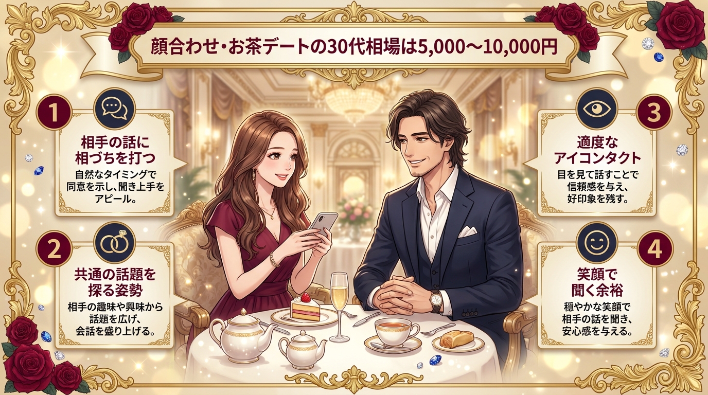 顔合わせ・お茶デートの30代相場は5,000〜10,000円
