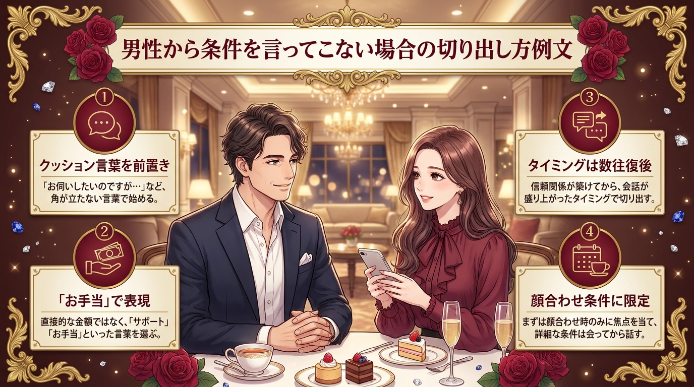 男性から条件を言ってこない場合の切り出し方例文