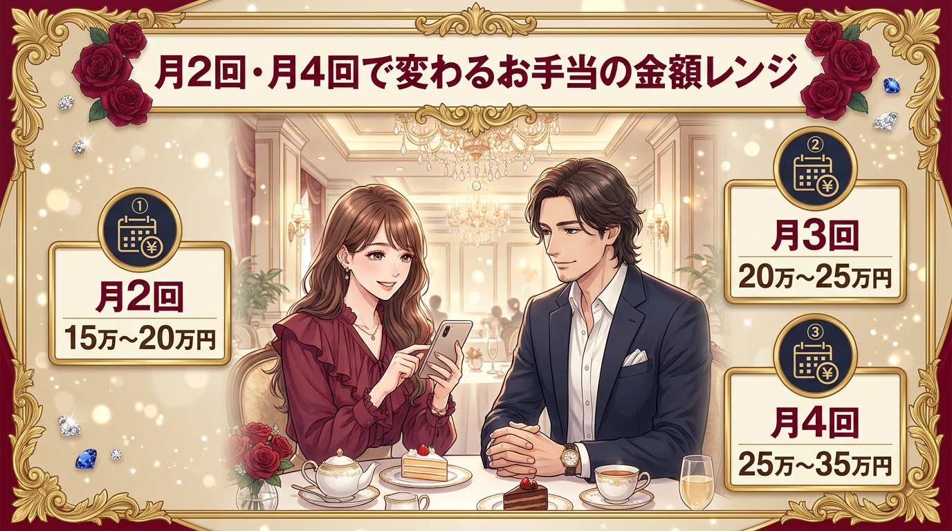 月2回・月4回で変わるお手当の金額レンジ