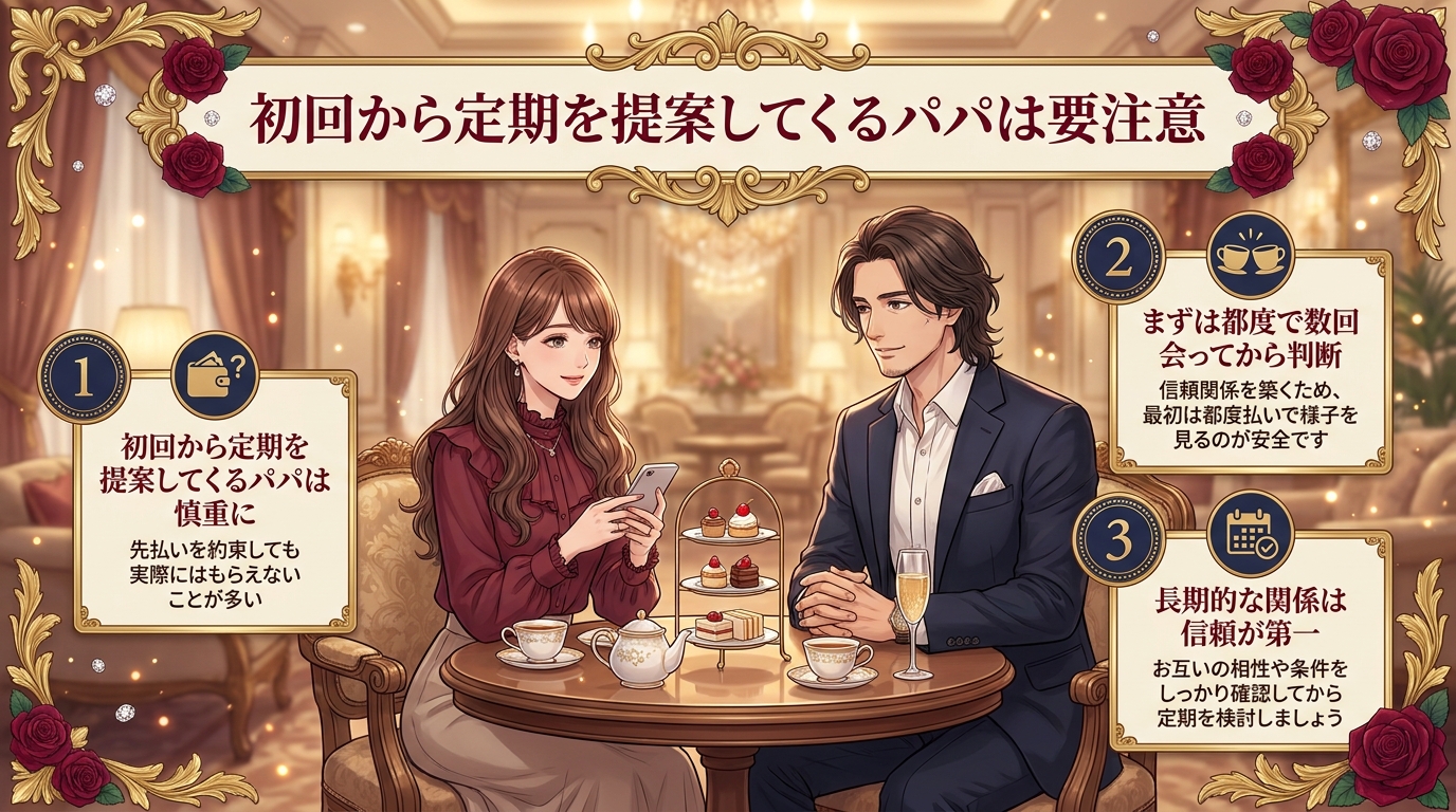 初回から定期を提案してくるパパは要注意