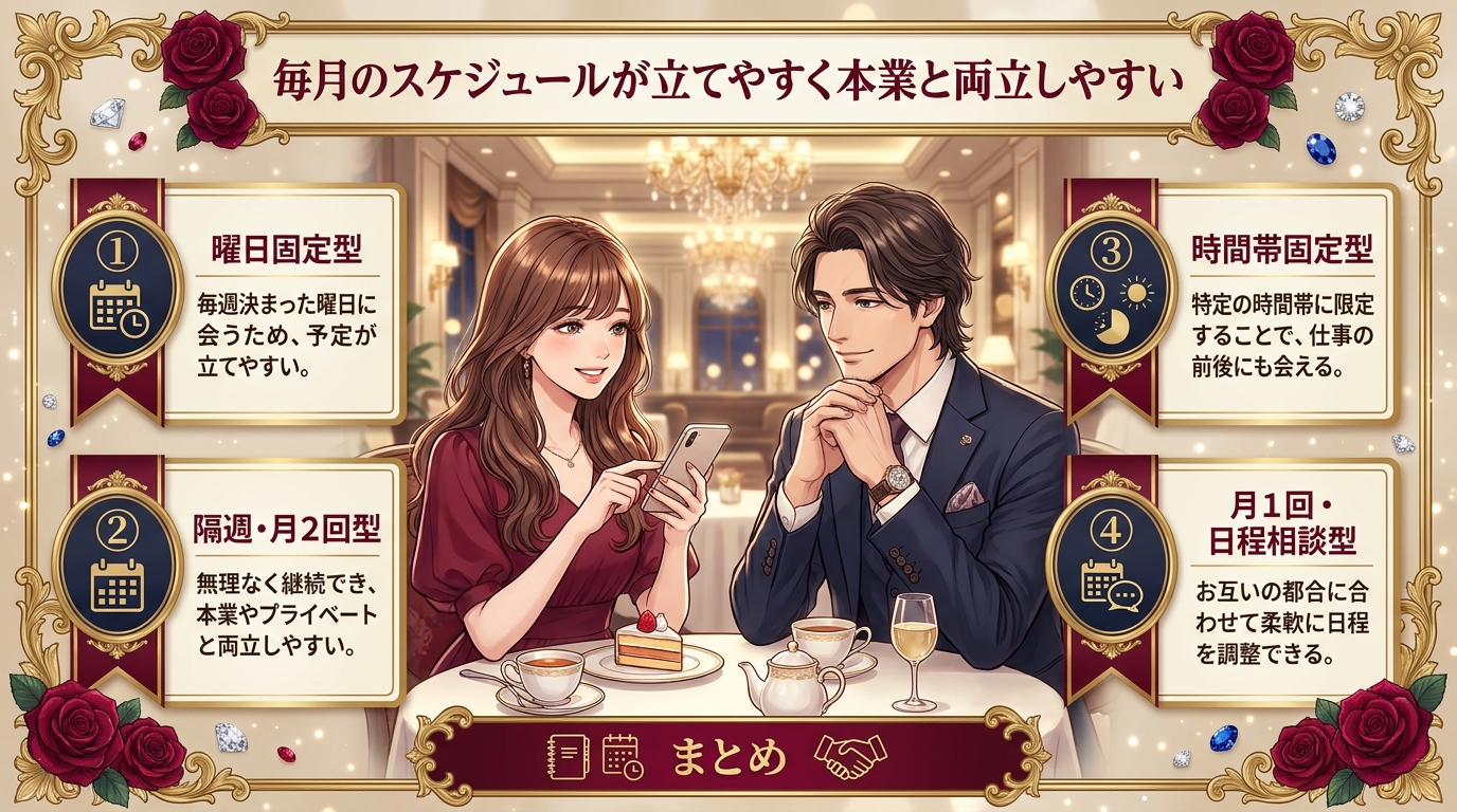 毎月のスケジュールが立てやすく本業と両立しやすい