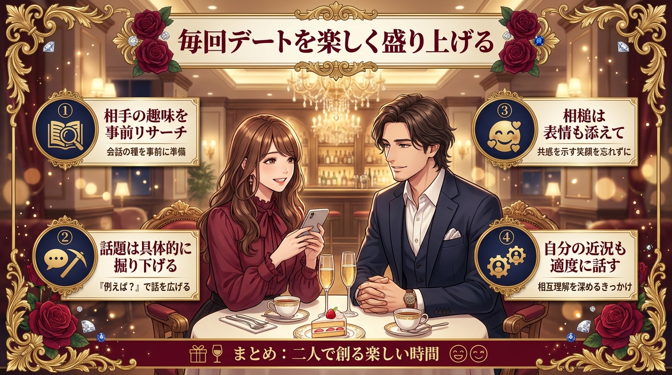 毎回デートを楽しく盛り上げる