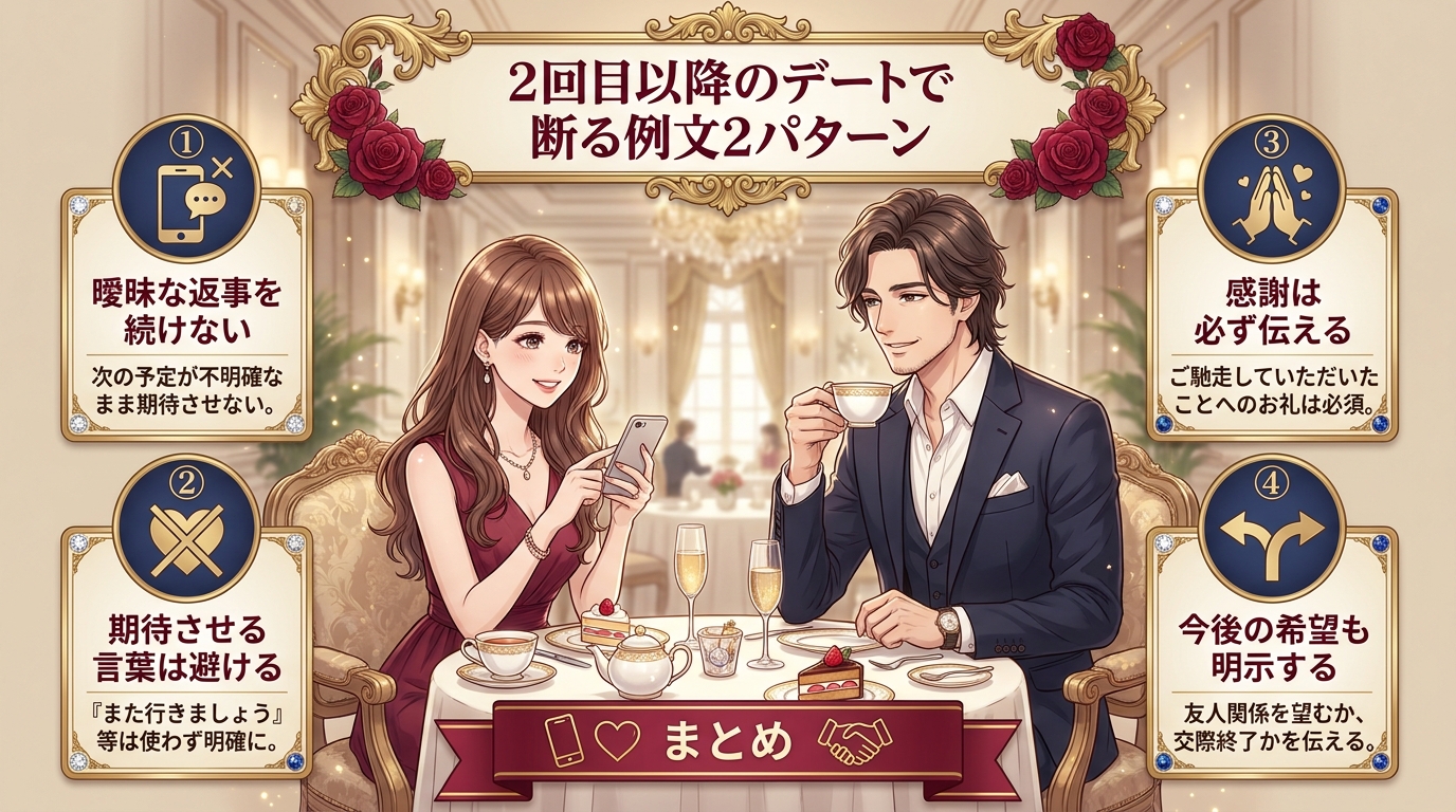 2回目以降のデートで断る例文2パターン