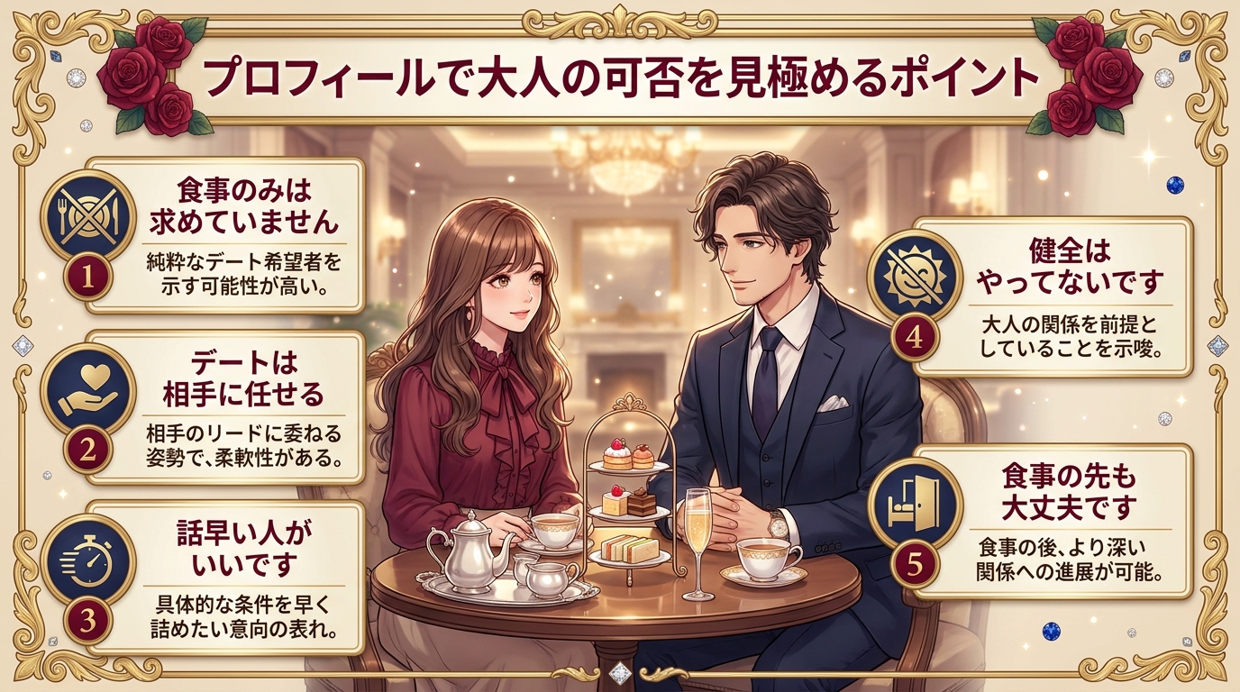 プロフィールで大人の可否を見極めるポイント