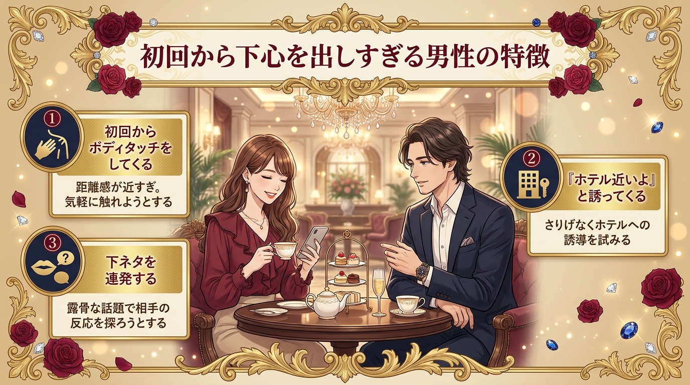 初回から下心を出しすぎる男性の特徴