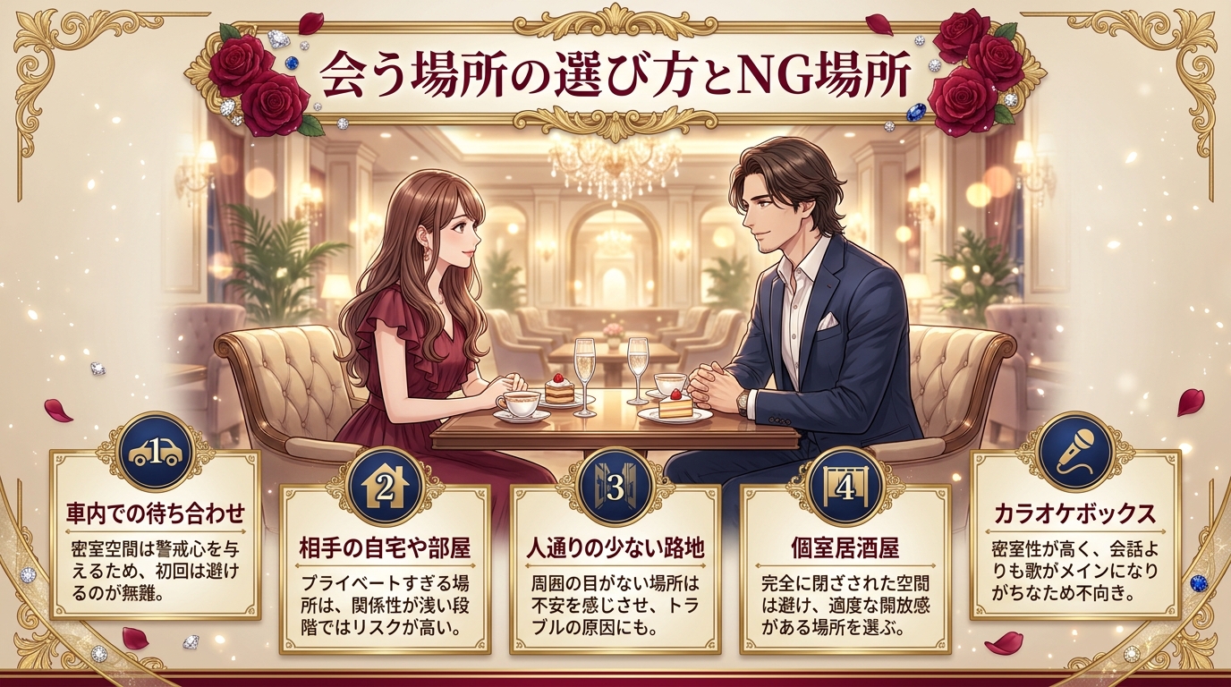 会う場所の選び方とNG場所