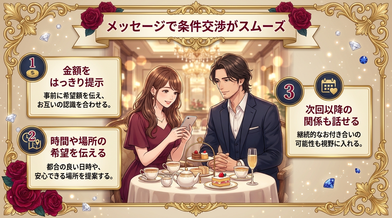 メッセージで条件交渉がスムーズ