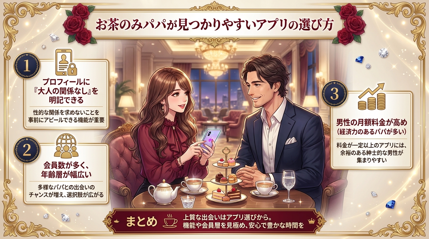 お茶のみパパが見つかりやすいアプリの選び方